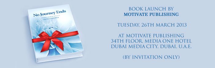 No Journey Ends Book Launch Invitation